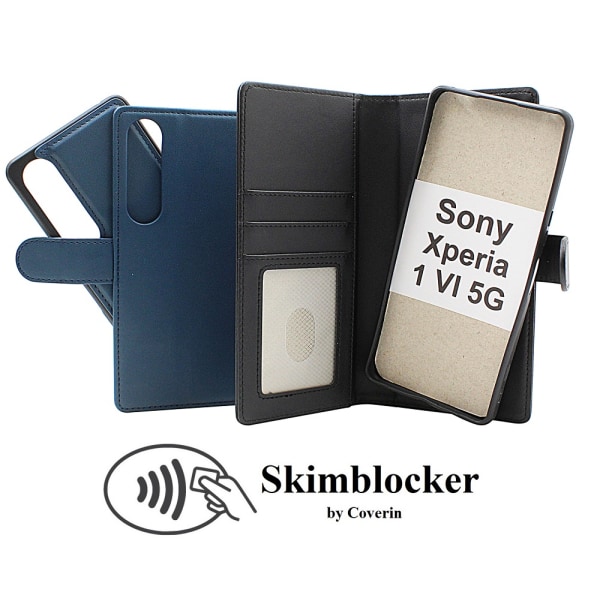 Skimblocker Sony Xperia 1 VI 5G Magnet Plånboksfodral Svart