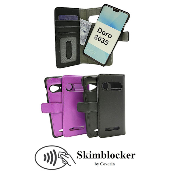 Skimblocker Magnet Wallet Doro 8035 Lila
