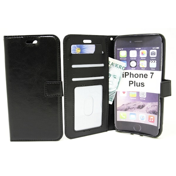 Crazy Horse Wallet iPhone 7 Plus Svart