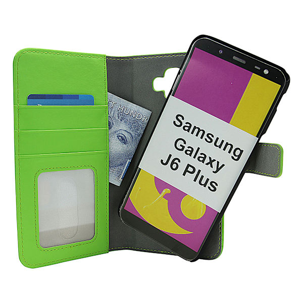 Skimblocker Magnet Wallet Samsung Galaxy J6 Plus (J610FN/DS) Grön
