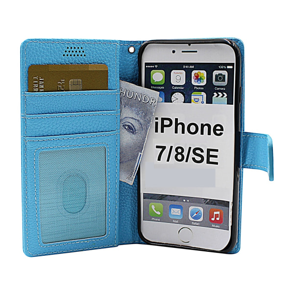 New Standcase Wallet iPhone 7 Ljusblå