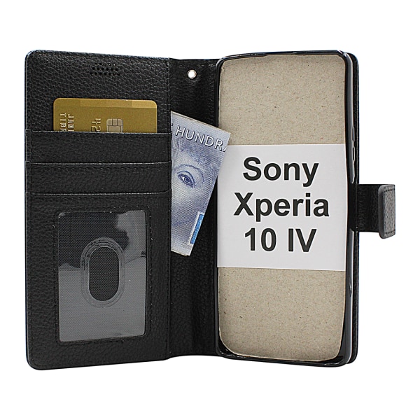 New Standcase Wallet Sony Xperia 10 IV 5G (XQ-CC54) Svart