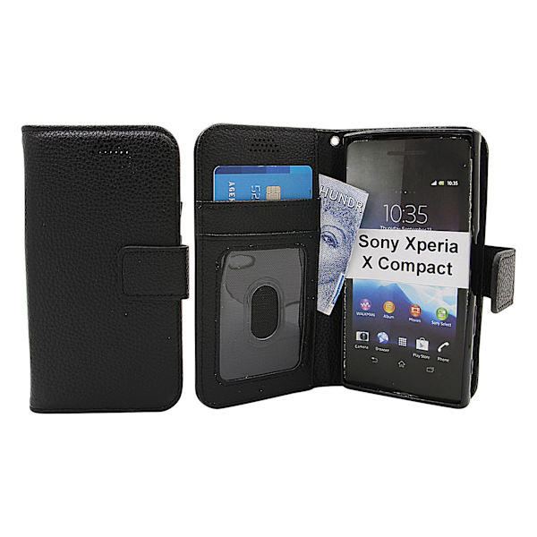 New Standcase Wallet Sony Xperia X Compact (F5321) Svart
