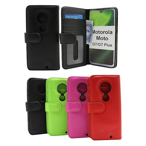 Skimblocker Plånboksfodral Motorola Moto G7 / Moto G7 Plus Hotpink