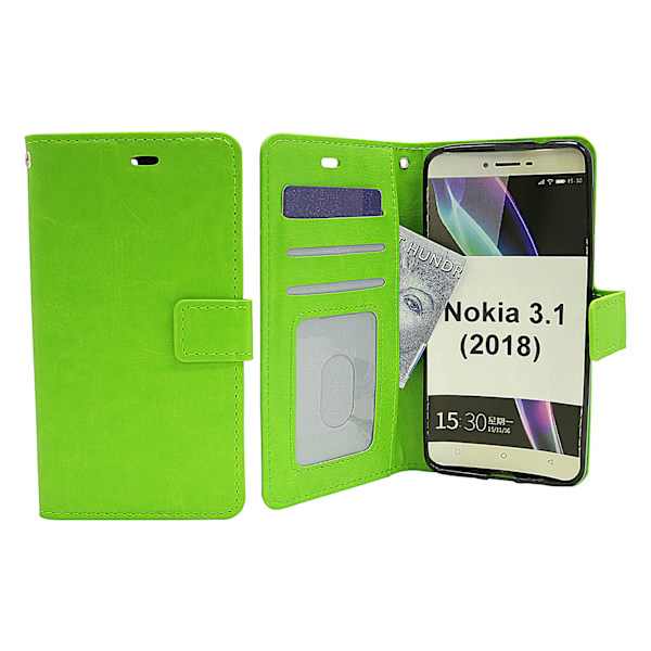 Crazy Horse Wallet Nokia 3.1 (2018) Grön