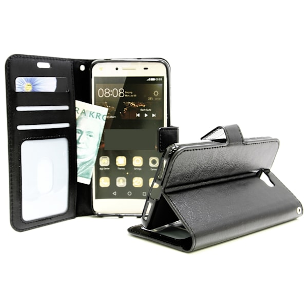 Crazy Horse Wallet Huawei Y6 II Compact (LYO-L21) Svart