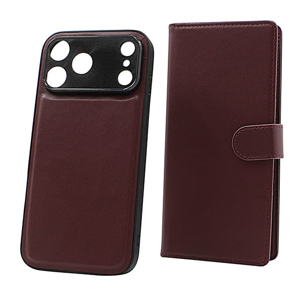 Skimblocker iPhone 17 Pro Max Magnet Plånboksfodral Mörkröd