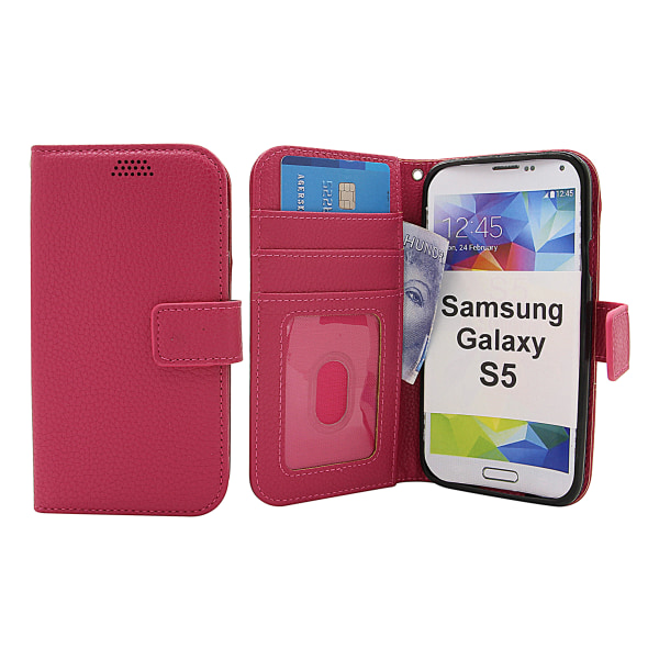 New Standcase Wallet Samsung Galaxy S5 / S5 Neo (G900F/G903F) Svart