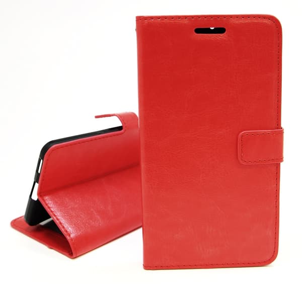 Crazy Horse Wallet Moto C Plus Röd