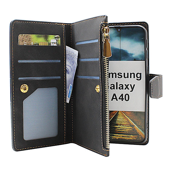 XL Standcase Lyxfodral Samsung Galaxy A40 (A405FN/DS) Svart