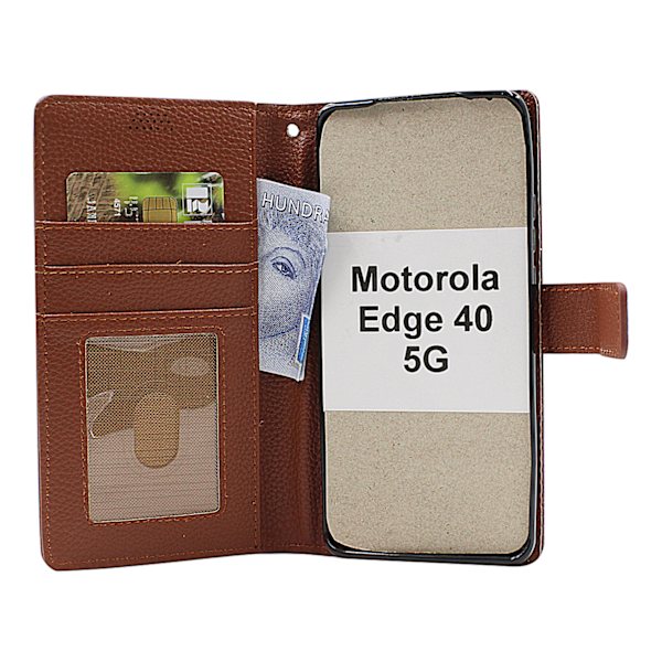 New Standcase Wallet Motorola Edge 40 5G Hotpink