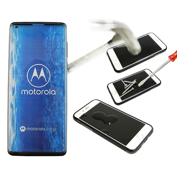 Full Frame Glas skydd Motorola Edge (Svart)
