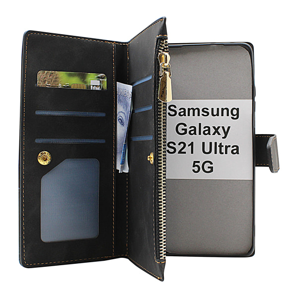 XL Standcase Lyxfodral Samsung Galaxy S21 Ultra 5G (G998B) Svart