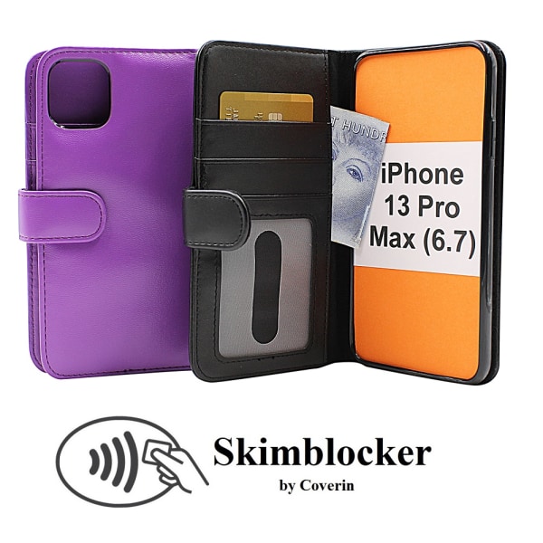 Skimblocker Plånboksfodral iPhone 13 Pro Max (6.7) Svart