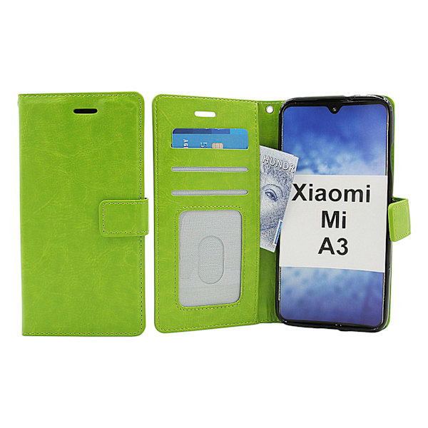 Crazy Horse Wallet Xiaomi Mi A3 Grön