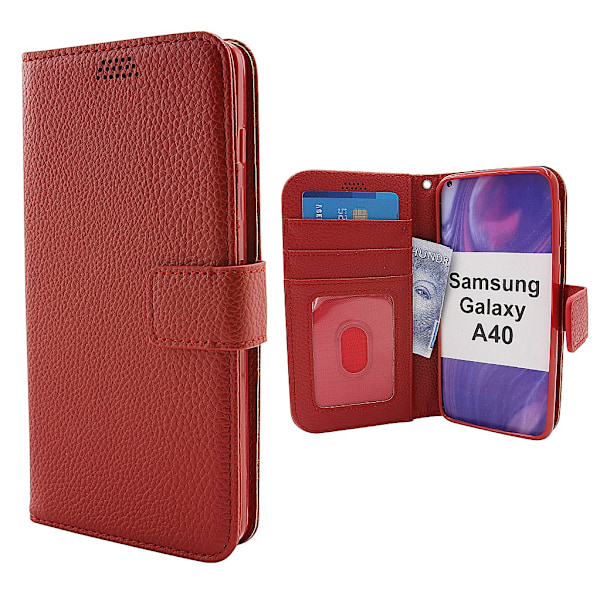 New Standcase Wallet Samsung Galaxy A40 (A405FN/DS) Röd