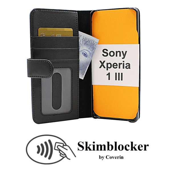 Skimblocker Plånboksfodral Sony Xperia 1 III (XQ-BC52) Svart