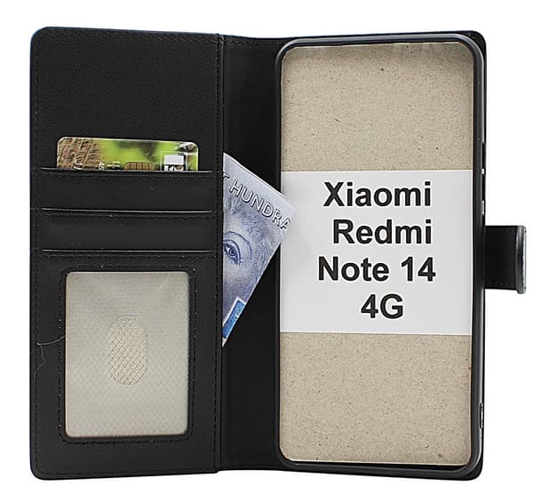 Skimblocker Xiaomi Redmi Note 14 4G Plånboksfodral Glitter Pink