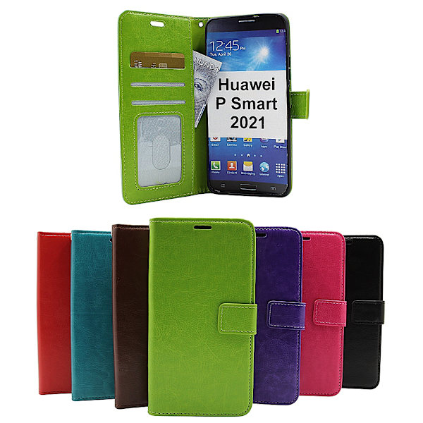 Crazy Horse Wallet Huawei P Smart 2021 Röd