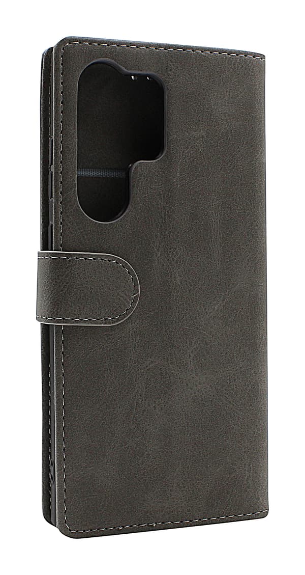 Zipper Standcase Wallet Samsung Galaxy S23 Ultra 5G Grå