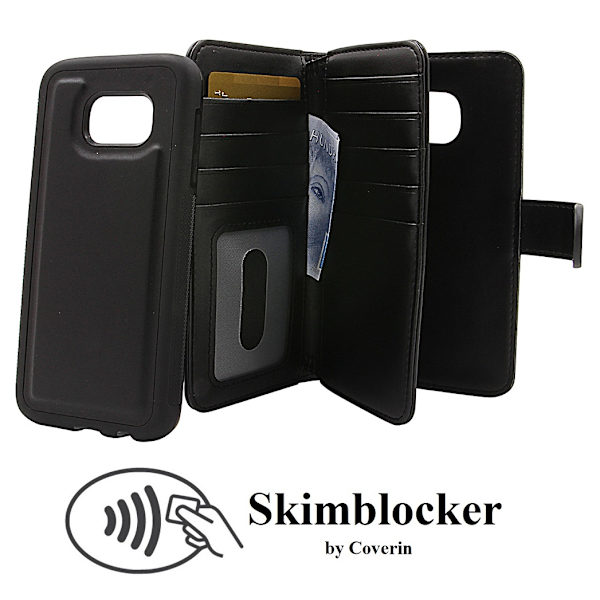 Skimblocker XL Magnet Wallet Samsung Galaxy S7 (G930F) Svart