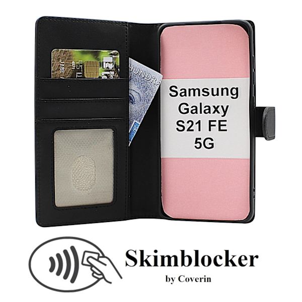 Skimblocker Samsung Galaxy S21 FE 5G Plånboksfodral