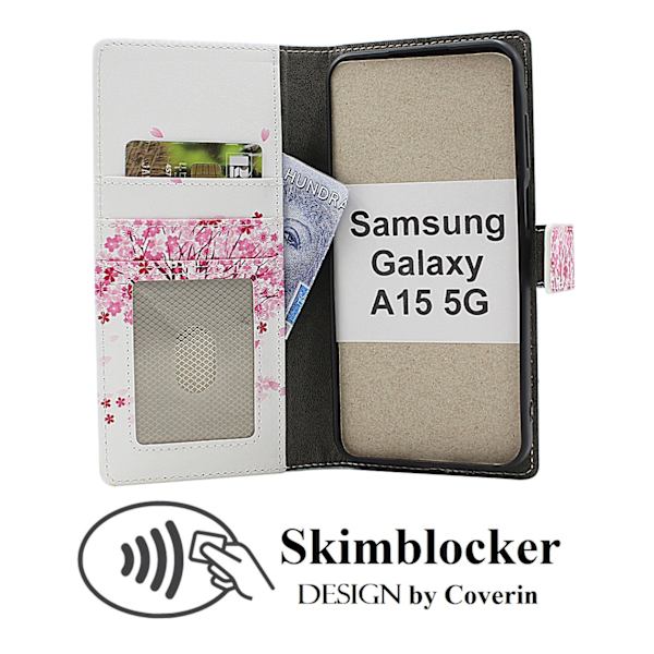 Skimblocker Samsung Galaxy A15 5G Plånboksfodral Design
