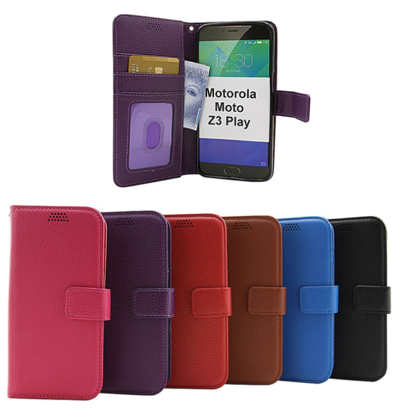 New Standcase Wallet Motorola Moto Z3 Play Svart
