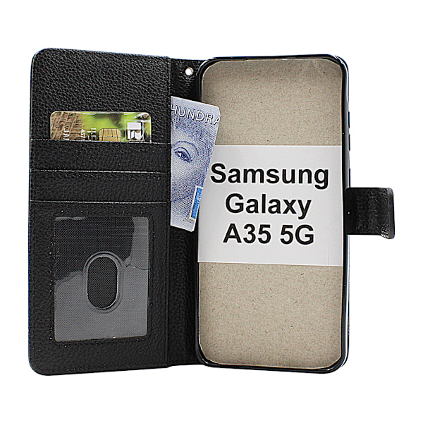 New Standcase Wallet Samsung Galaxy A35 5G Ljusblå