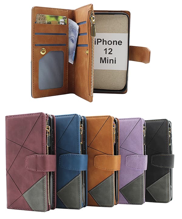 XL iPhone 12 Mini (5.4) Lyx Plånboksfodral Svart