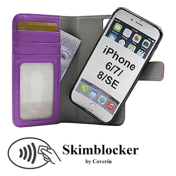 Skimblocker Magnet Wallet iPhone 7 Lila G632
