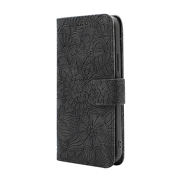 Flower Standcase Wallet iPhone 12 / 12 Pro (6.1) Blå