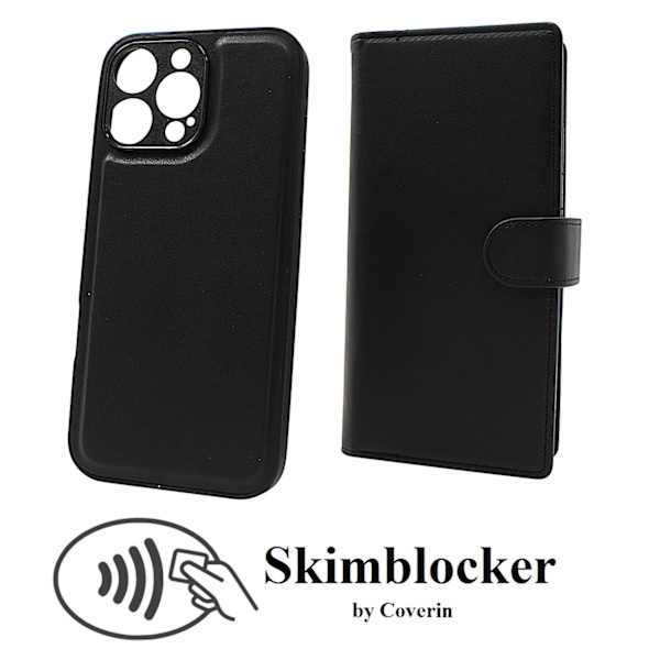 Skimblocker iPhone 16 Pro Max XL Magnet Plånboksfodral Svart