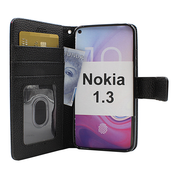 New Standcase Wallet Nokia 1.3 (Svart) Röd