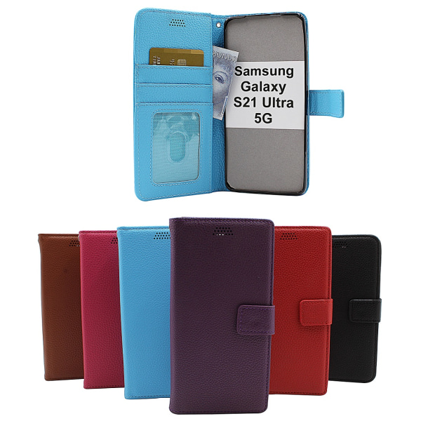 New Standcase Wallet Samsung Galaxy S21 Ultra 5G (G998B) Brun