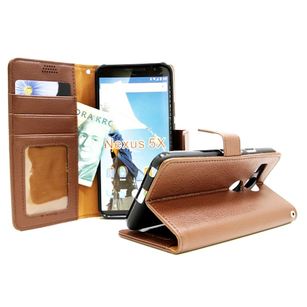 Standcase wallet Google Nexus 5X (H791) Brun