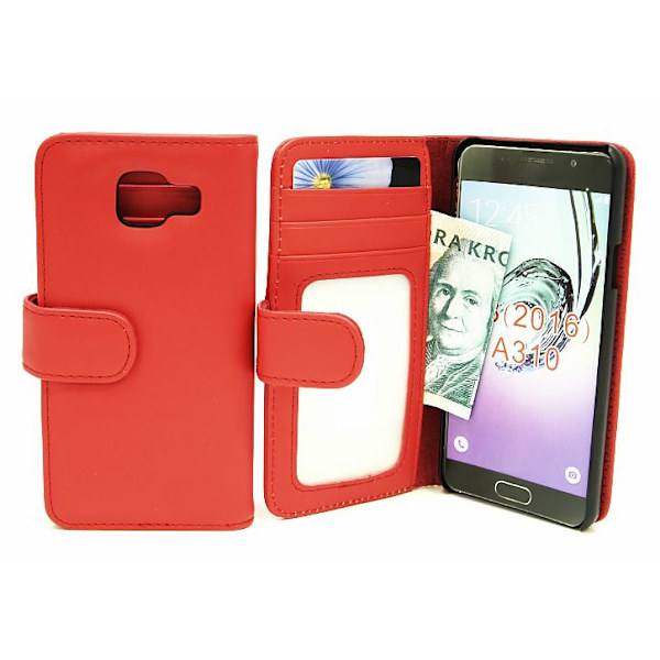 Skimblocker Plånboksfodral Samsung Galaxy A3 2016 (A310F) Röd