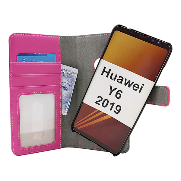 Skimblocker Magnet Wallet Huawei Y6 2019 Hotpink