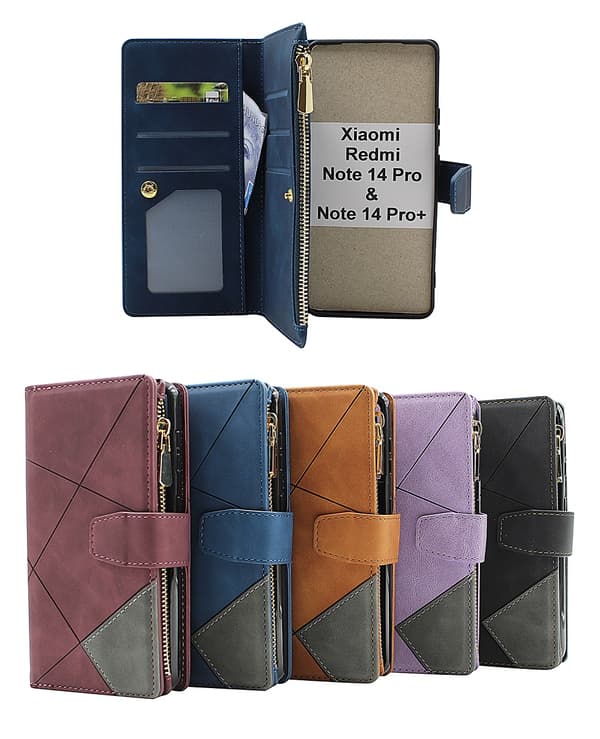 XL Xiaomi Redmi Note 14 Pro / 14 Pro+ Lyx Plånboksfodral Lila