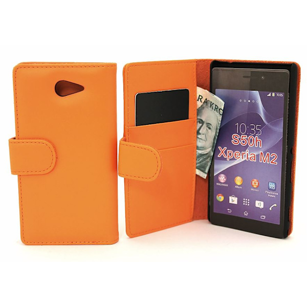 Plånboksfodral Sony Xperia M2 (D2303) Orange