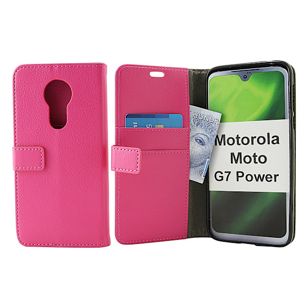 Standcase Wallet Motorola Moto G7 Power Hotpink