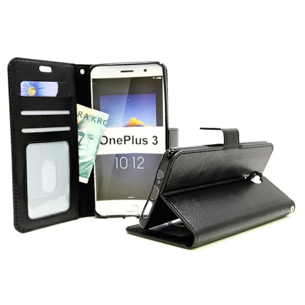 Crazy Horse Wallet OnePlus 3 Svart