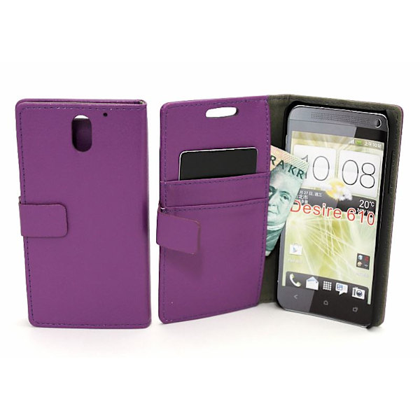 Standcase wallet HTC Desire 610 Lila