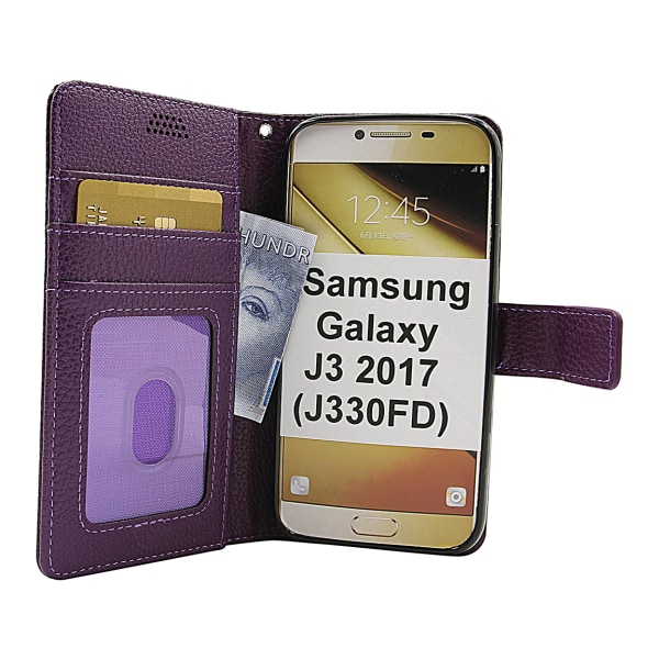 New Standcase Wallet Samsung Galaxy J3 2017 (J330FD) (Svart) Svart