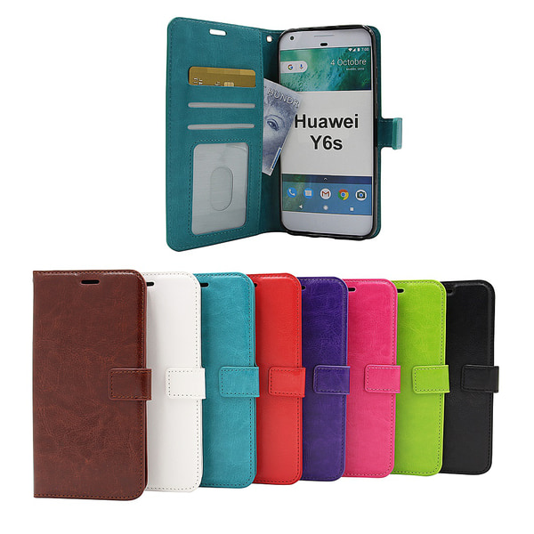 Crazy Horse Wallet Huawei Y6s Lila