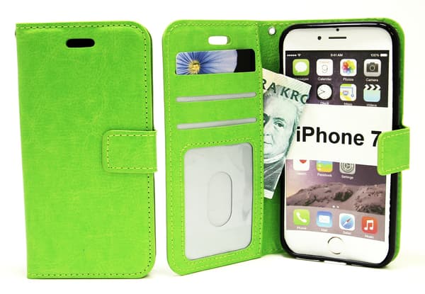 Crazy Horse Wallet iPhone 7 Grön