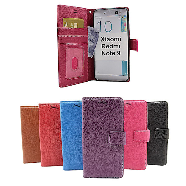 New Standcase Wallet Xiaomi Redmi Note 9 Ljusblå