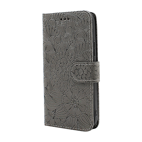 Flower Standcase Wallet iPhone 12 / 12 Pro (6.1) Svart