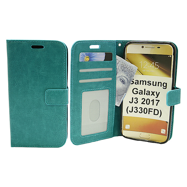 Crazy Horse Wallet Samsung Galaxy J3 2017 (J330FD) Turkos
