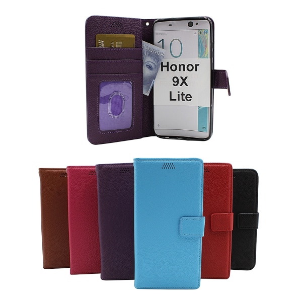 New Standcase Wallet Huawei Honor 9X Lite (Svart) Ljusblå